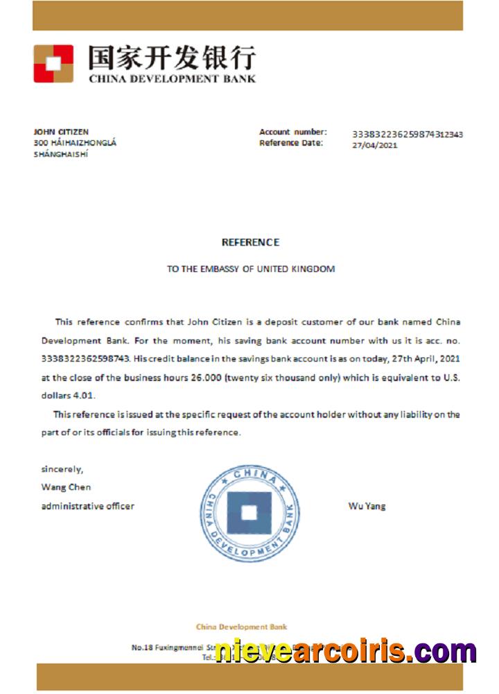 China Development Bank reference